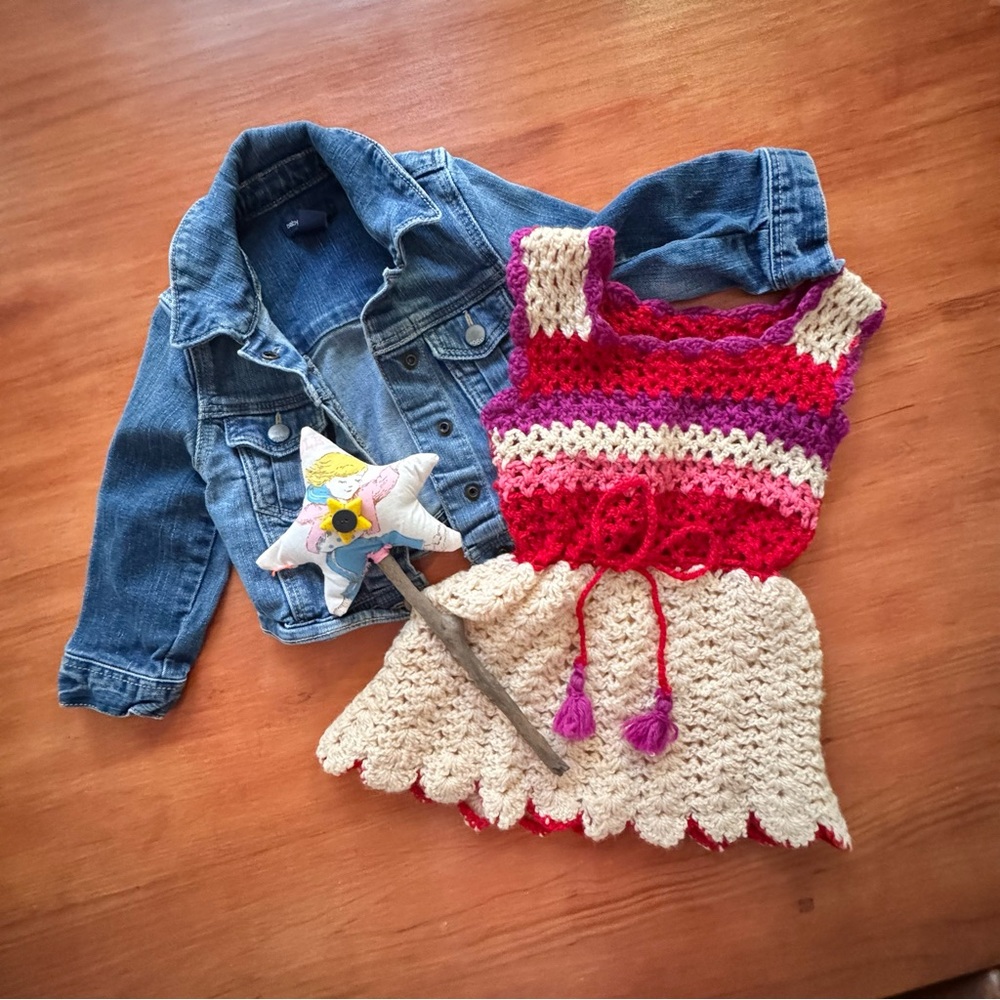 GAP Toddler Denim Jacket with Crochet dress